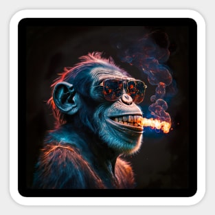 Smoking monkey, generative AI Sticker